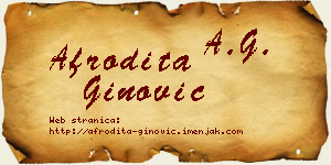 Afrodita Ginović vizit kartica